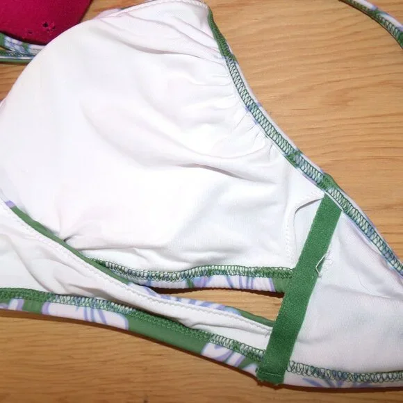 VS Pink Crossover Waist High Rise Bikini Bottom Sz L - Picture 6 of 12